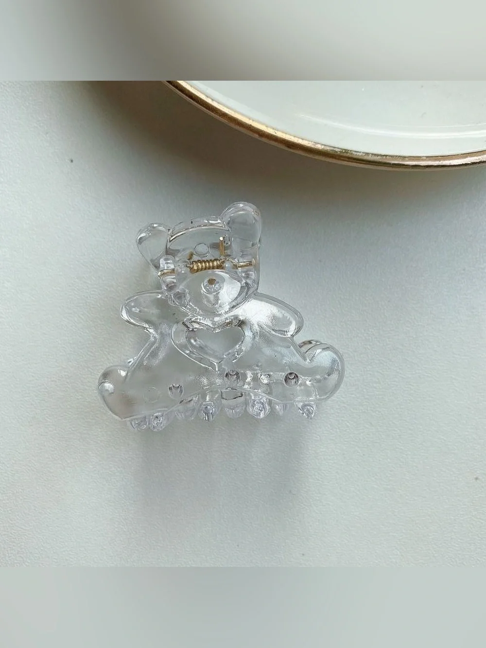 Korean Cute Aesthetics Teddy Bear Hair Claws Clip Set of 4